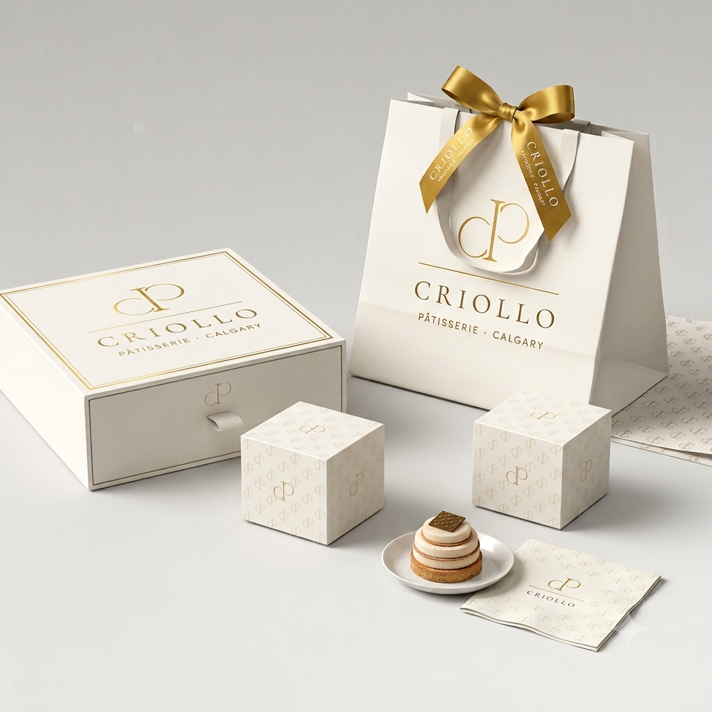 Criollo Pastry retail set mockup